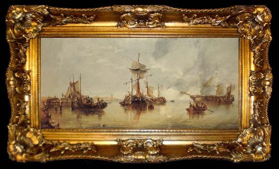 framed  Henry Redmore Marine painting, ta009-2